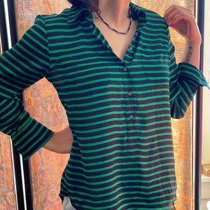 Emerald and Navy Blouse